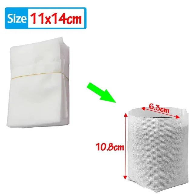 100Pcs Biodegradable Nursery Bag Plant Grow Bags Non-woven Fabric Seeds To Sow Flower Pots For Gardening Accessories