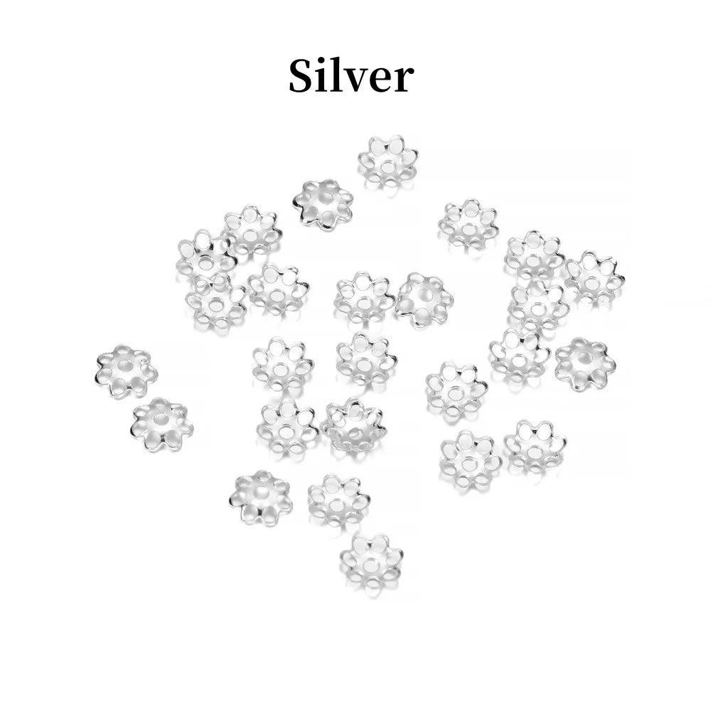 600pcs/Lot 6mm Hollow Flower Metal Filigree Loose Spacer Bead Caps Cone End Filigree For Diy Jewelry Finding Making Supplies