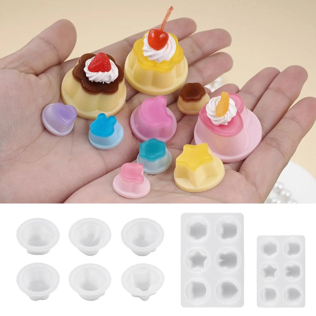 DIY Crystal Epoxy Resin Mold UV Resin Pudding Cat Rabbit Love Keychain Mirror Silicone Mold