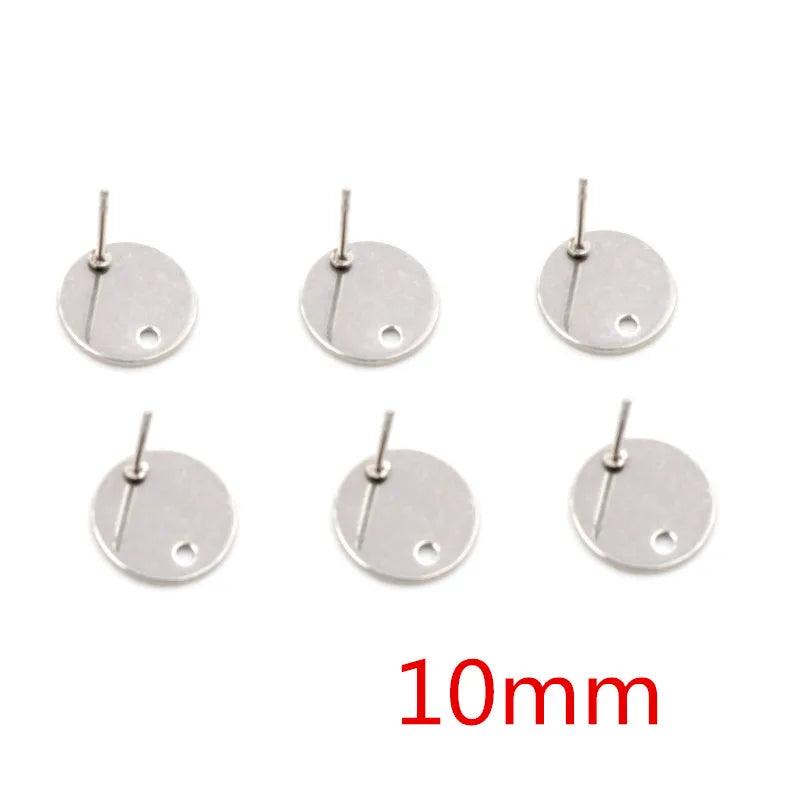 20pcs 316L Stainless Steel Geometric Earring Stud Posts Connector Fashion Styles DIY Jewelry Making Findings Accessories