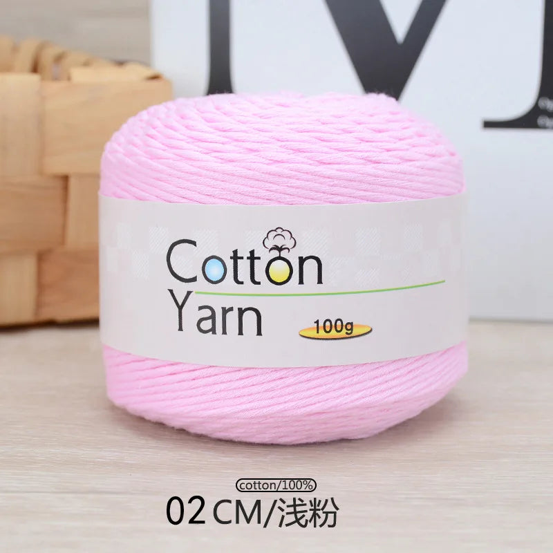 100g 100 Percent Cotton Hand Knitting Yarn Soft Crochet Yarn for Sweater Scarf Blanket Hat and Amigurumi