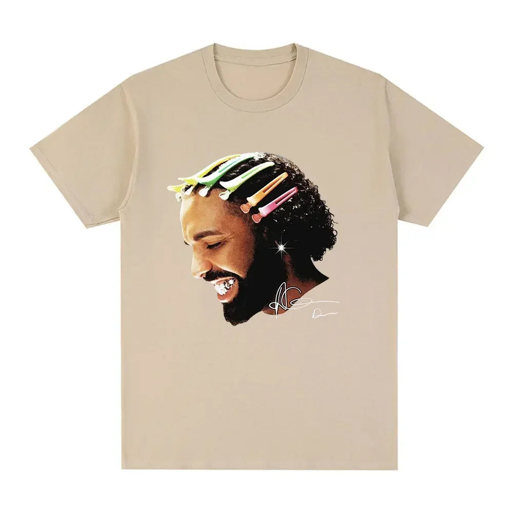 Rapper Drake Dog Pattern Women's Hip Hop Fashion T-Shirt Casual Plus Size Streetwear