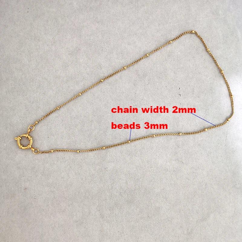 Anchor Clasp Necklace Women Men Choker Stainless Steel Geometric Link Cuba Chain Basic DIY Gold Silver Color Buckle Design