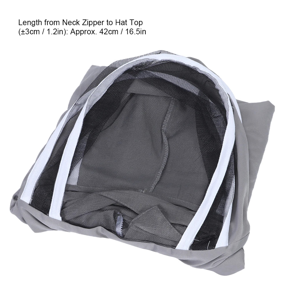 Beekeeping Protective Veil Jacket Polyester Cotton Breathable Comfortable Bee Suit Smock with Double Zippers Beekeeper Accessory