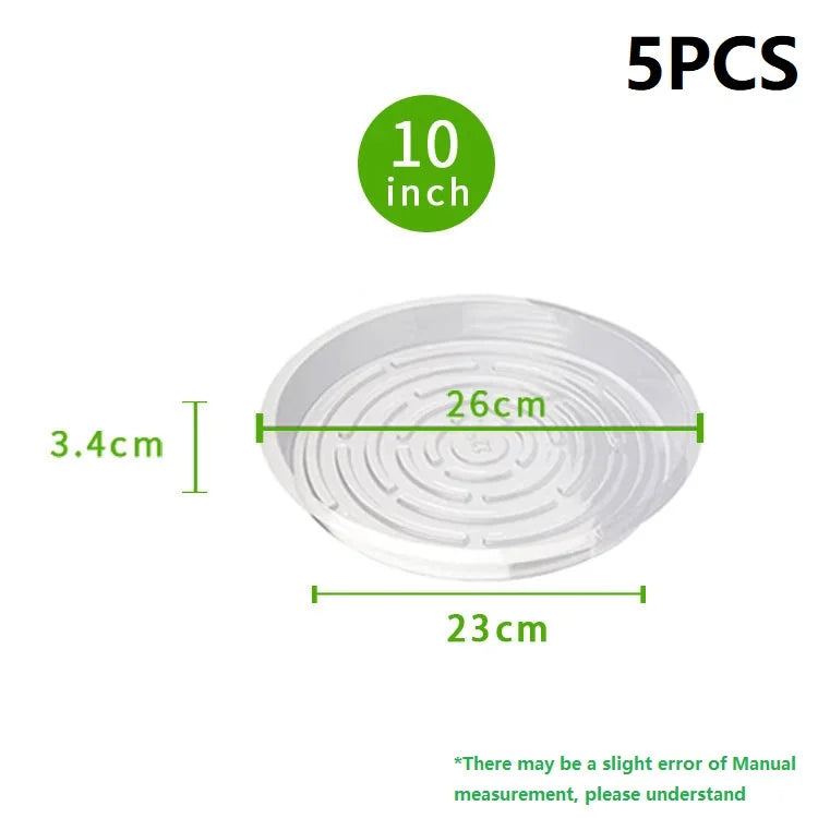 5/10/20pcs Transparent Plastic Plants Flower Pot Tray Kit Non-slip Round Flowerpot Trays for Indoor Outdoor Home Garden Supplies