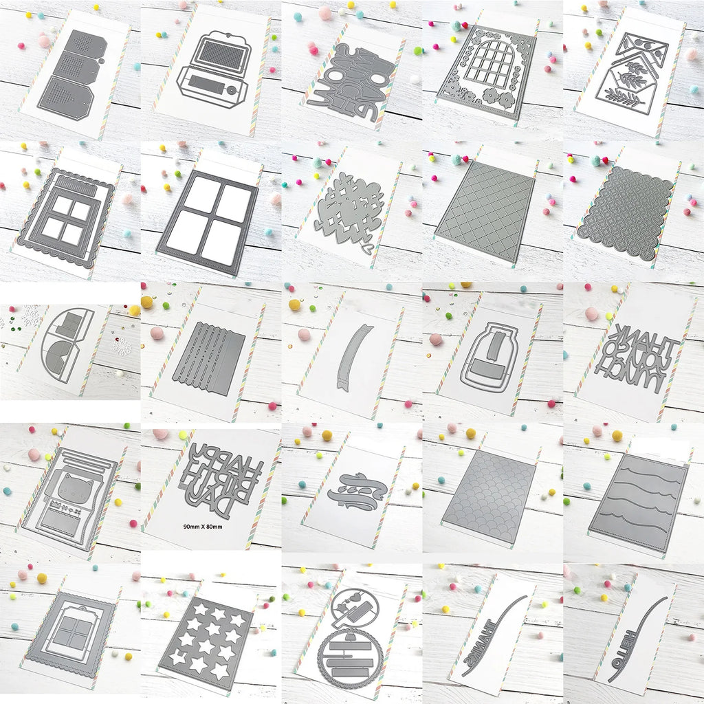 Happy Birthday Word Cutting Dies Sweet Feline Metal Die Cuts for DIY Scrapbooking Album Card Making Decoration