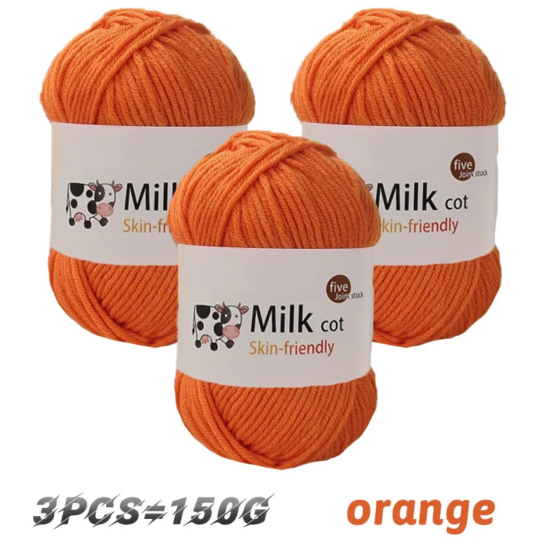 150g 5 Strand Milk Yarn Handmade Medium Thick DIY Woven Doll Sweater Flower Hat Scarf Yarn Ball