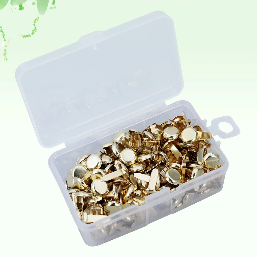 200 Pcs Brad Office Supply Crafts Brads Office Decor Round Brads Brass Fasteners Mini Metal Paper Fasteners Metal Brads