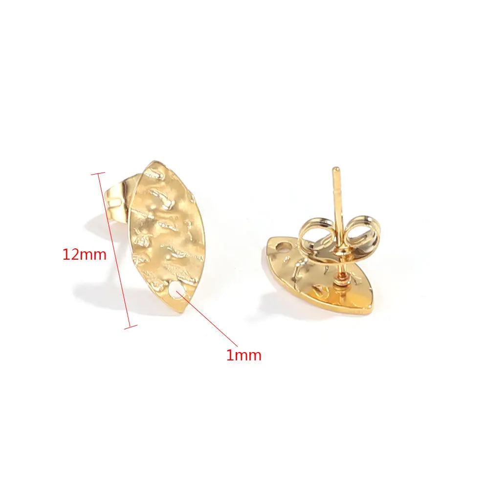 10pcs Stainless Steel Earring Posts with Loop Hole Star Moon Pattern Ear Studs Base for DIY Earring Jewelry Making Supplies