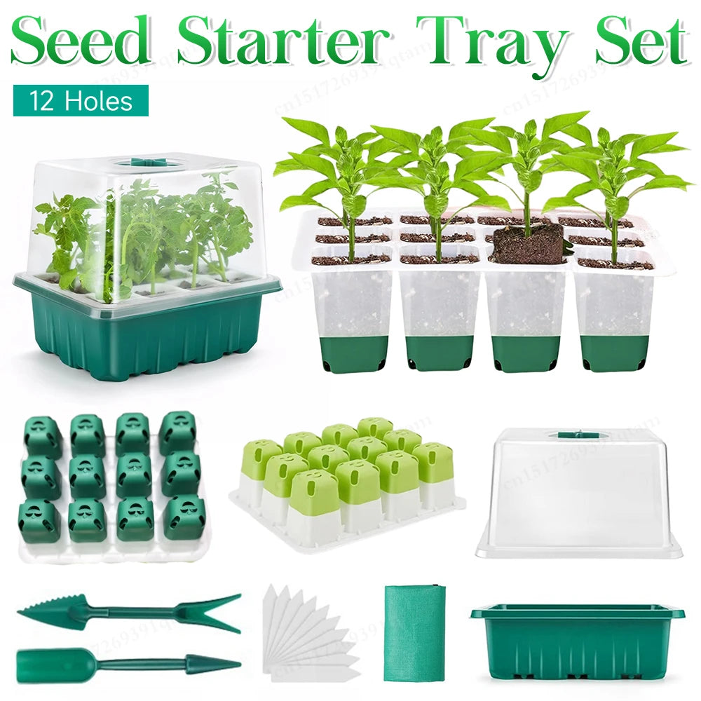 12 Holes Nursery Seedling Dish Plastic Garden Nursery Pots Nursery Seedling Trays Vegetable Seedling Pots Home Garden Tools