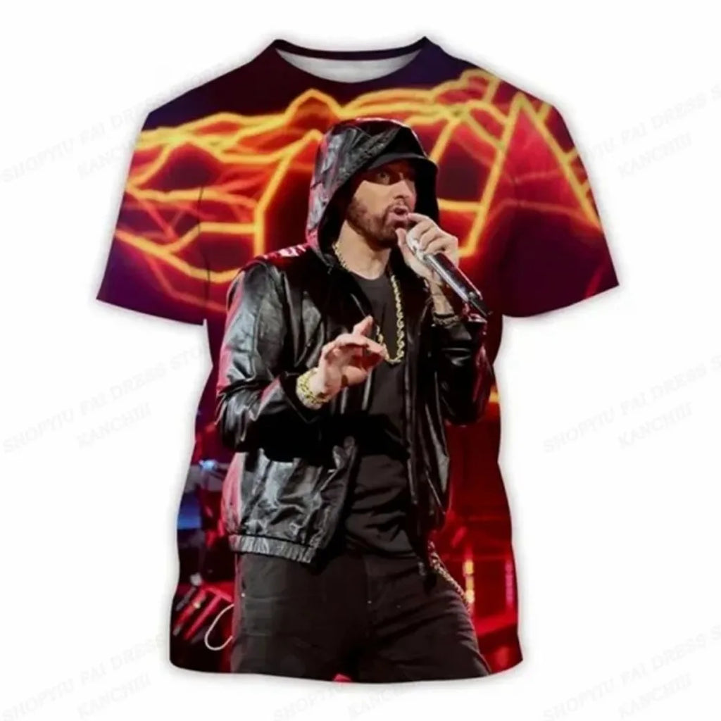 Summer Eminem Graphic Print 3D T-Shirt for Men and Unisex Fashion