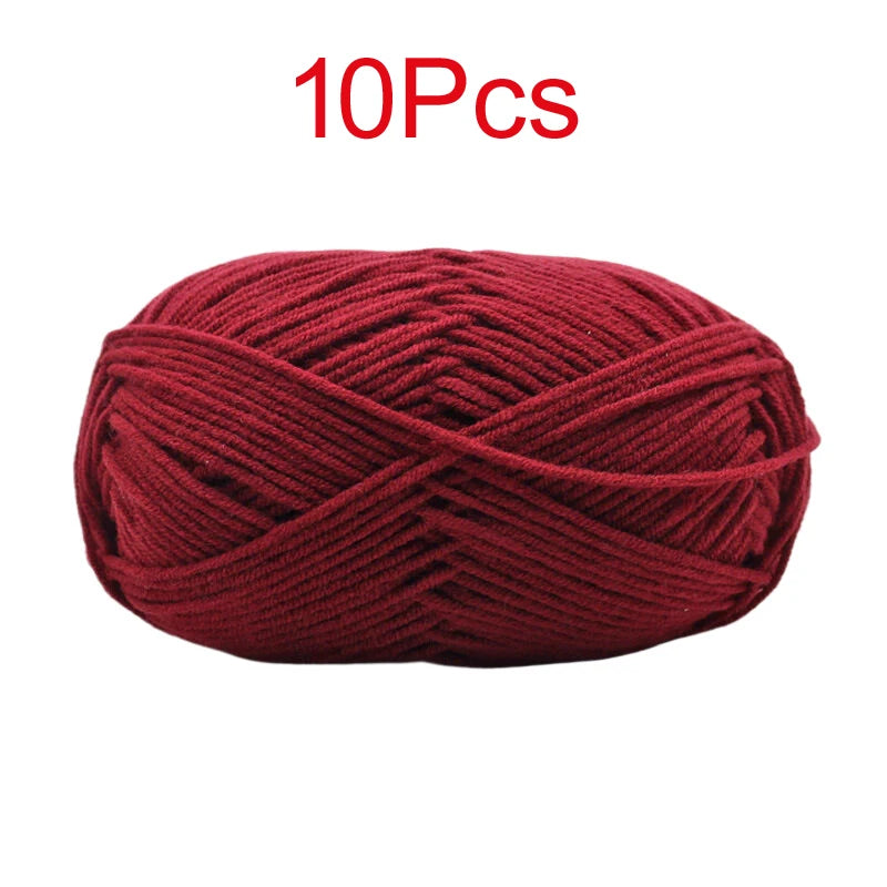 10 Pieces Multi Color Cotton Knitting Yarn Soft Warm Crocheting Yarn for Hand Knit Sweaters Hats Scarves Blankets Amigurumi