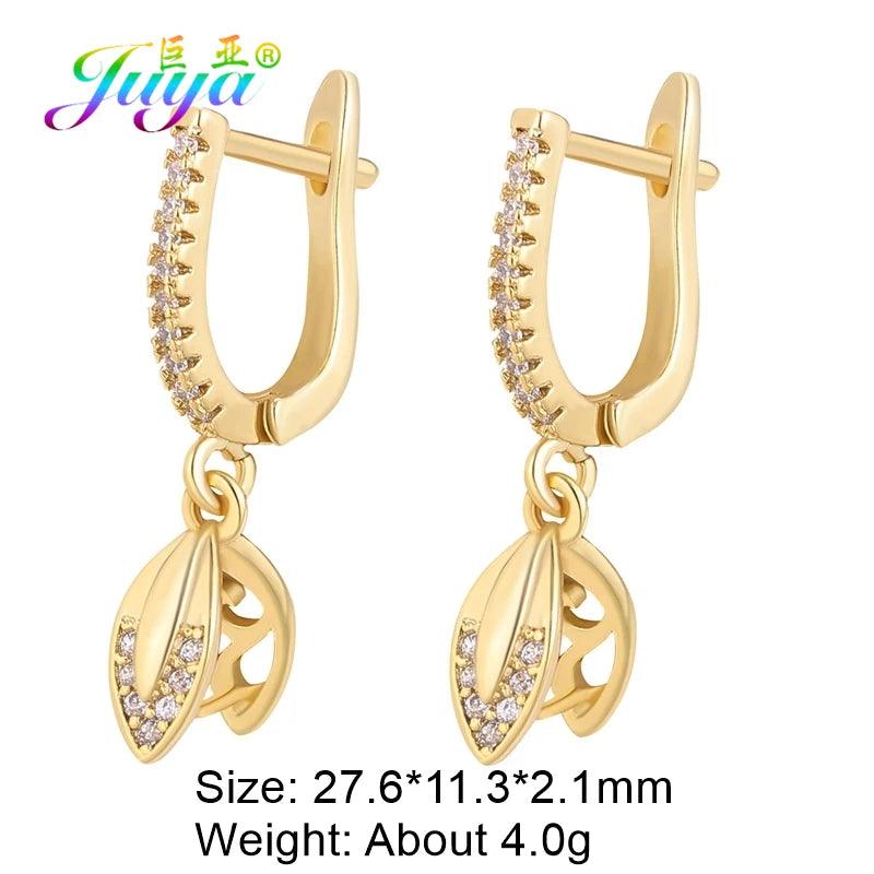 Juya DIY Women's Earring Making 18K Gold Silver Plated Basic Antiallergic Fixtures Ear Wire Fastener Hooks Accessories Supplies