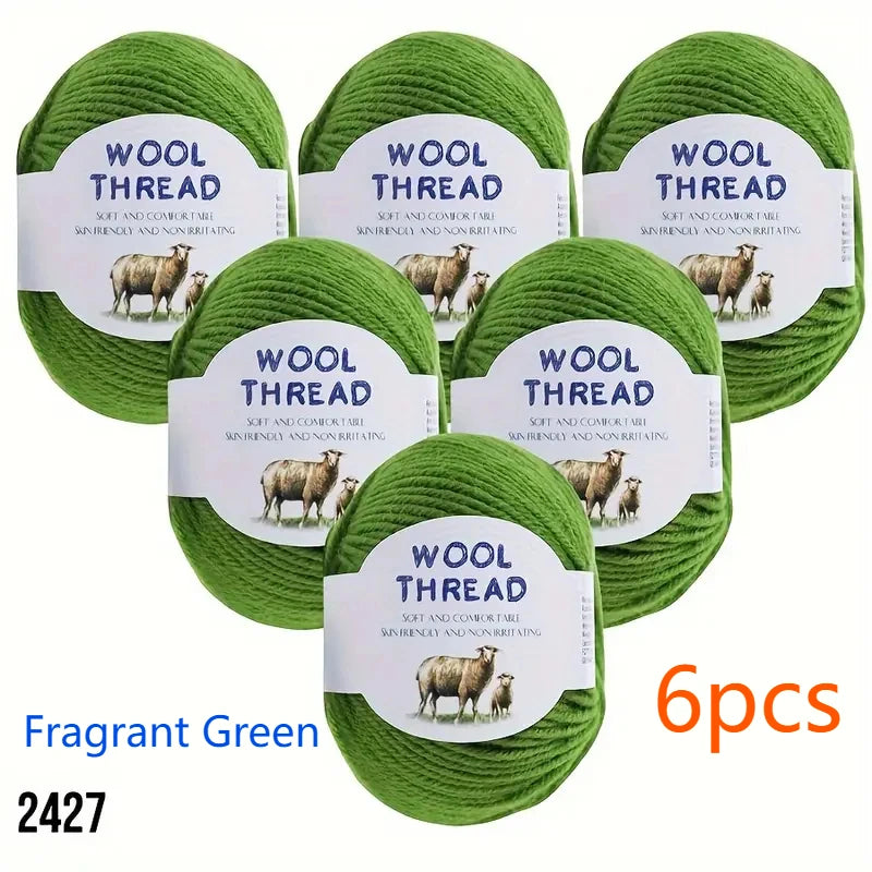 Australian Wool Set Six 300g Soft Colorful Yarn For Knitting