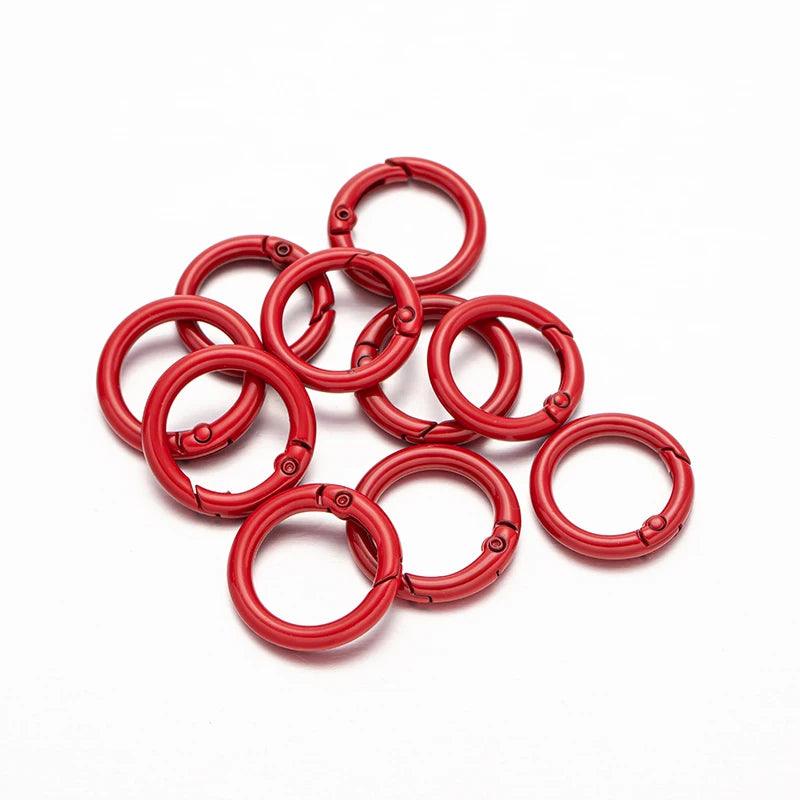 5Pcs/lot Metal O Ring Spring Clasps Openable Round Carabiner Keychain Bag Clips Hook Dog Chain Buckles Connector For DIY Jewelry