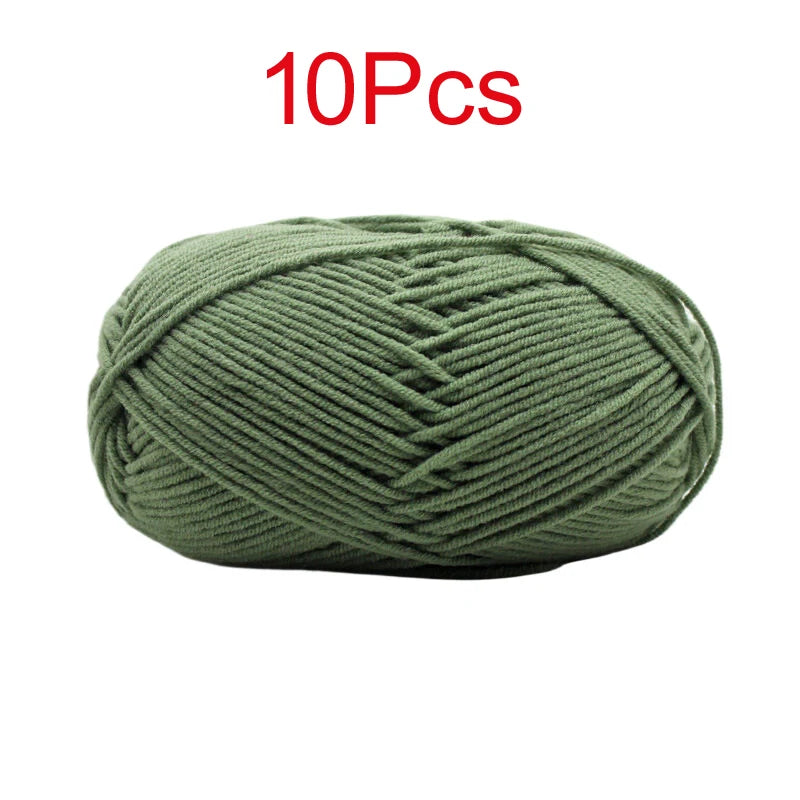 10 Pieces Multi Color Cotton Knitting Yarn Soft Warm Crocheting Yarn for Hand Knit Sweaters Hats Scarves Blankets Amigurumi