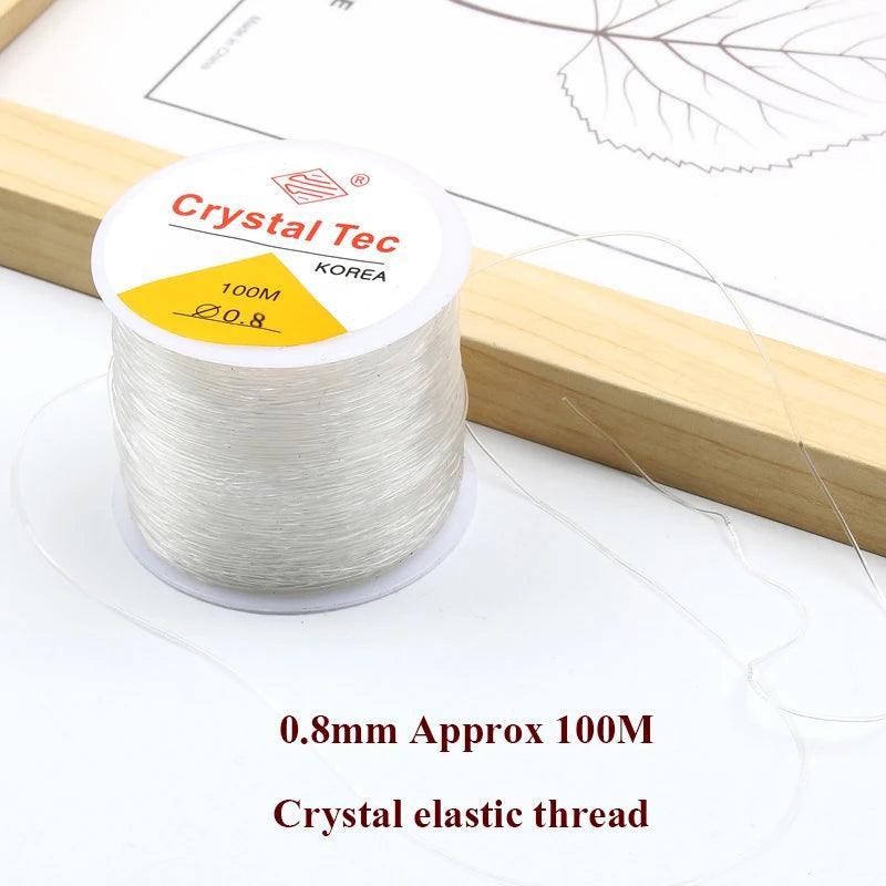 0.2-0.8mm 1Roll DIY Beaded Transparent Nylon Manual Cord Crystal Rope No Elasticity Line For Bracelet Making Fishing Line Supply