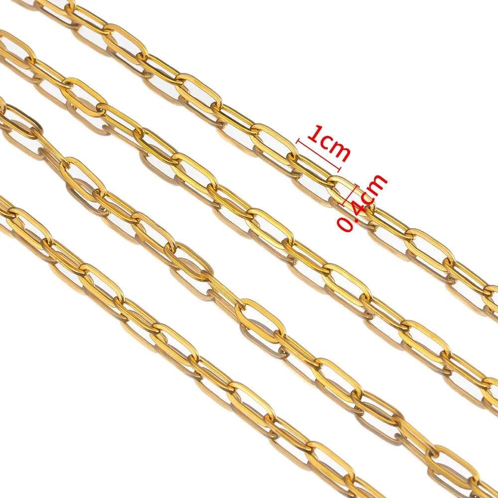 1Meter 2Meters Stainless Steel Flat Chains For Jewelry Making DIY Components Accessories Material