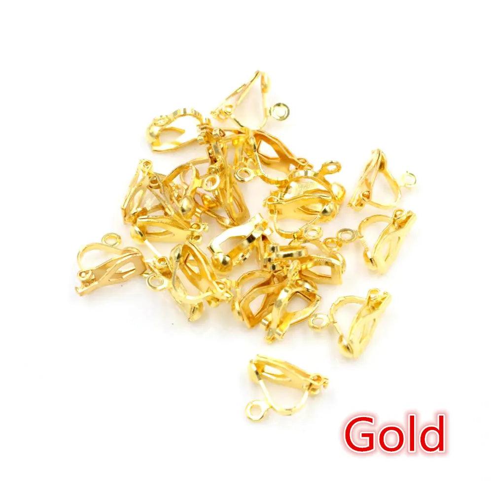 12x5mm 50pcs High Quality 6 Colors Plated Ear Clip DIY Handmade Earrings Findings Jewelry Parts Wholesale