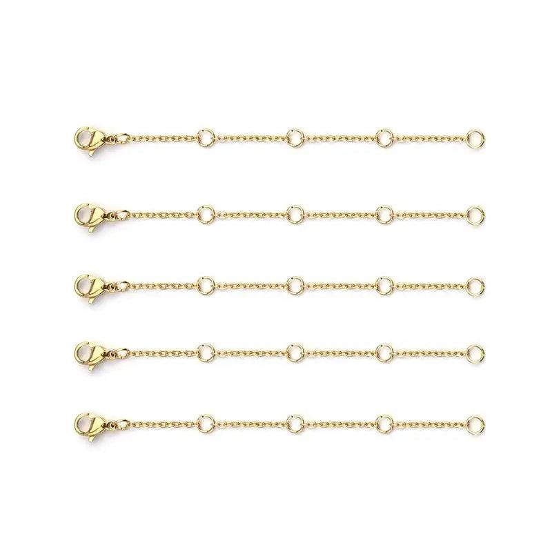 5pcs Stainless Steel Extension Extended Tail Chain Lobster Clasps Connector 3-10cmDIY Jewelry Making Findings Bracelet Necklaces