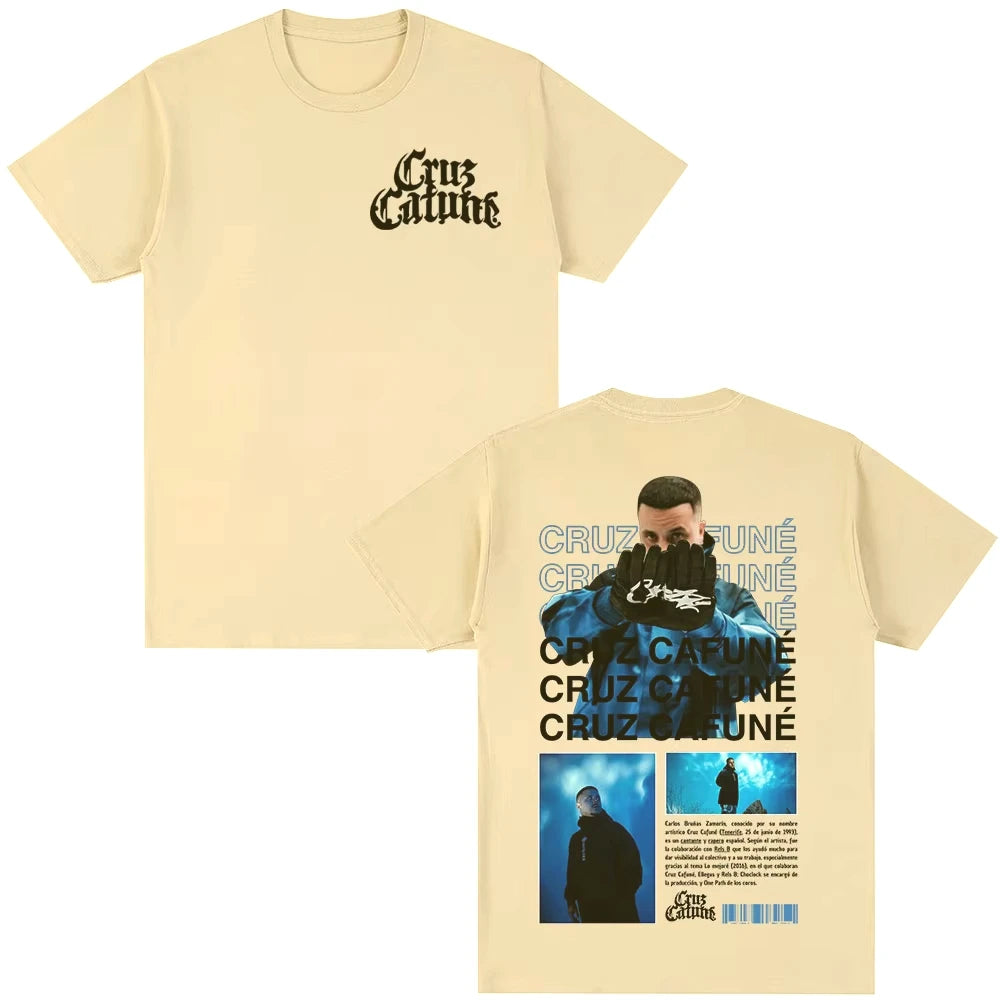 Cruz Cafune Hip Hop Album T-Shirt for Men and Women Casual Cotton Short Sleeve Streetwear Gift