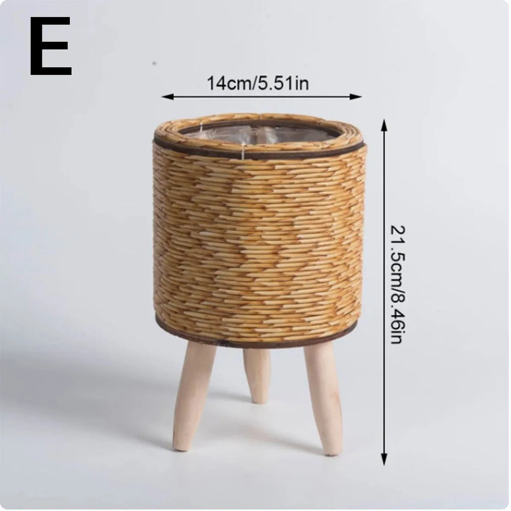 NEW Vine Weaving Flower Frame Triangle bracket flowerpot Desktop creative plant storage container Plant frame grass woven basin