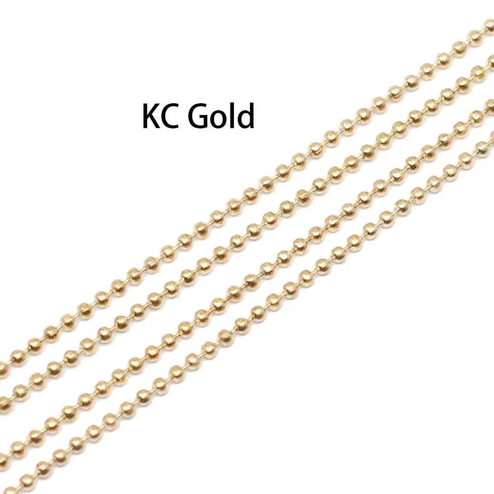 5m/lot 1.2 1.5 2.0 mm Metal Ball Bead Chains Findings Bulk Kettingen Necklace Chain For Jewelry Making Supplies DIY Accessories