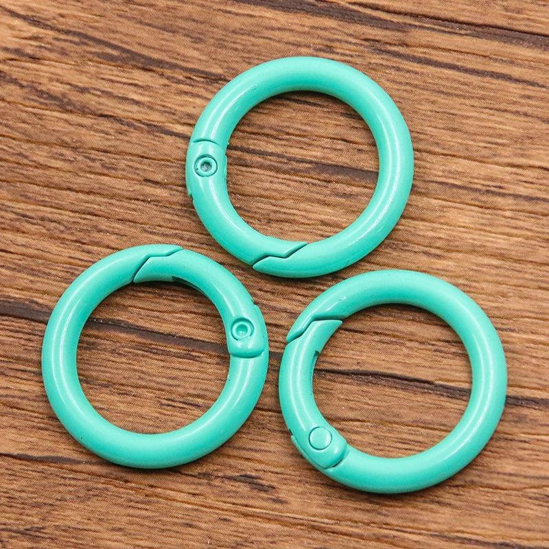 10Pcs 15 Colors Metal O Ring Spring Clasp Openable Round Carabiner Keychain Clips Hook Dog Chain DIY Jewelry Buckle Connector