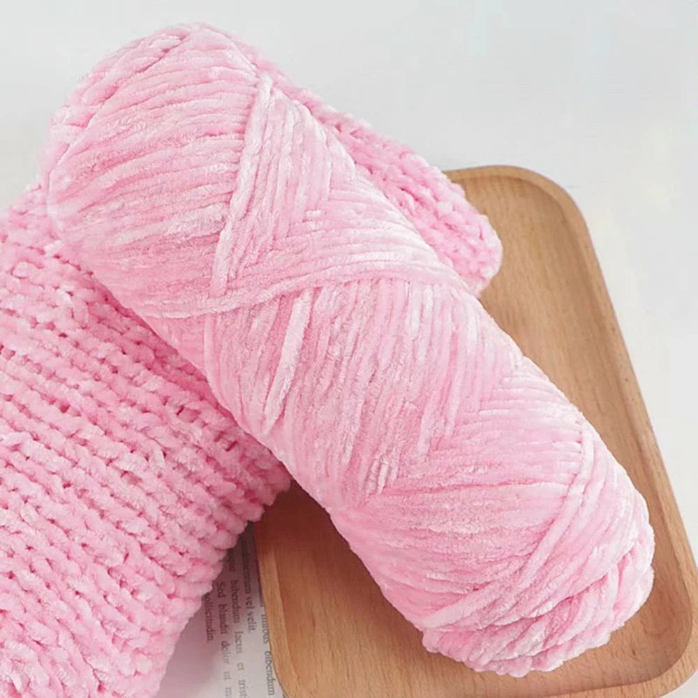 Chenille Soft Velvet Yarn 95g Blended Knitting Wool for Handmade Scarf Coat Baby Blanket and Hat