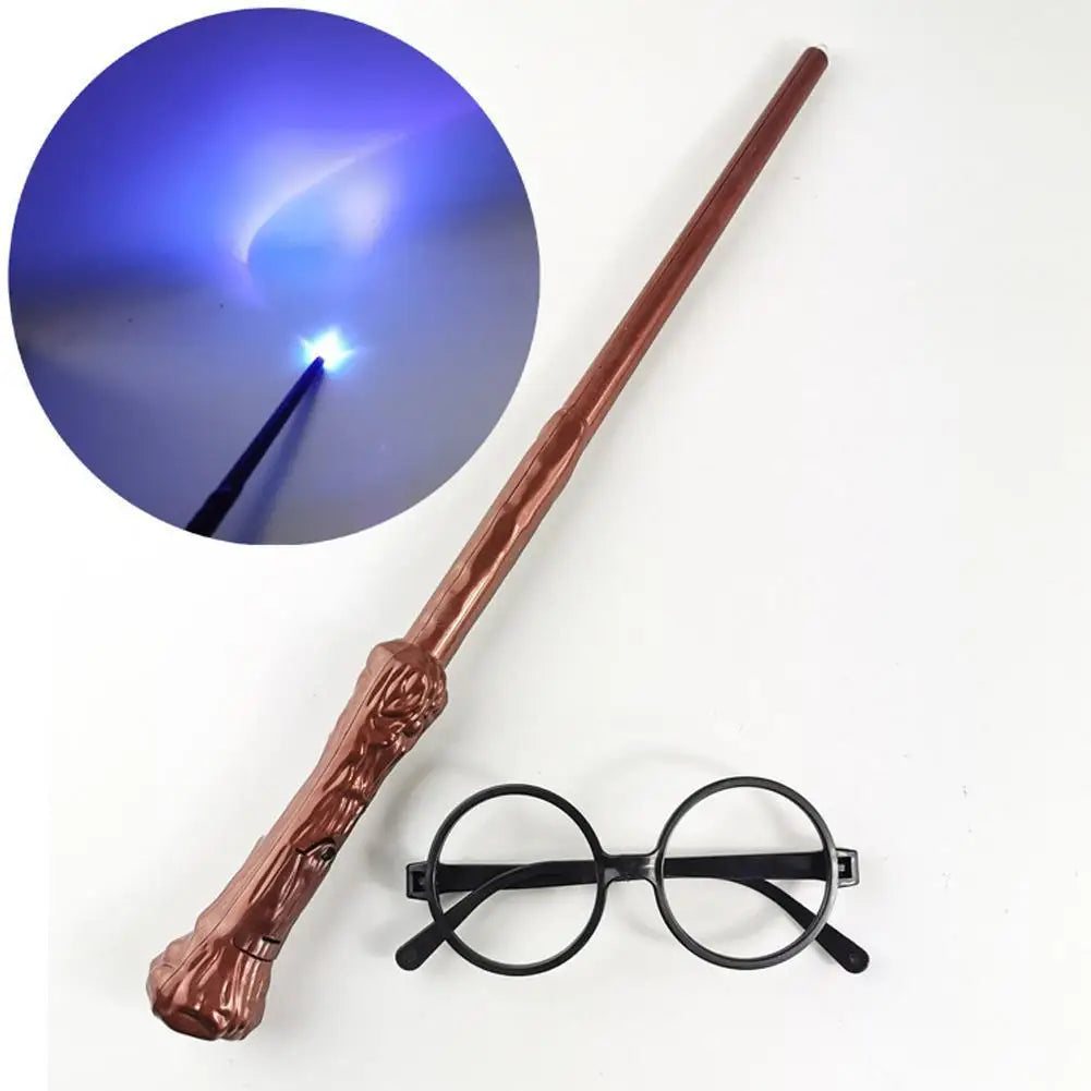 Light-up Wand for Kids 2024 Magic Light and Sound Toy Costume Accessories Wizard Wands & Glasses for Cosplay