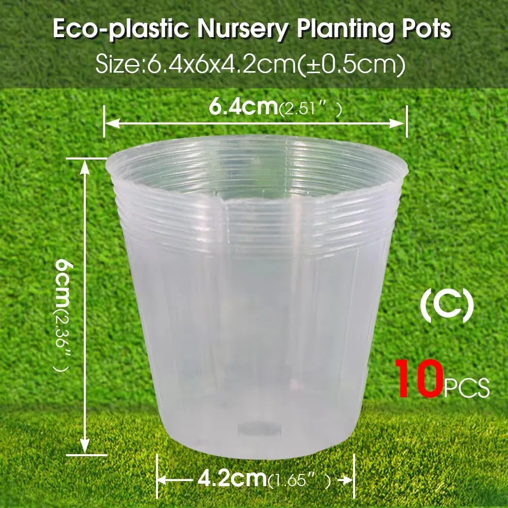 Reusable Orchid 10PCS  Transparency  Nursery Pot Plants Grow Nutrition Cups for Garden Flower Transplanting Propagation  Contain