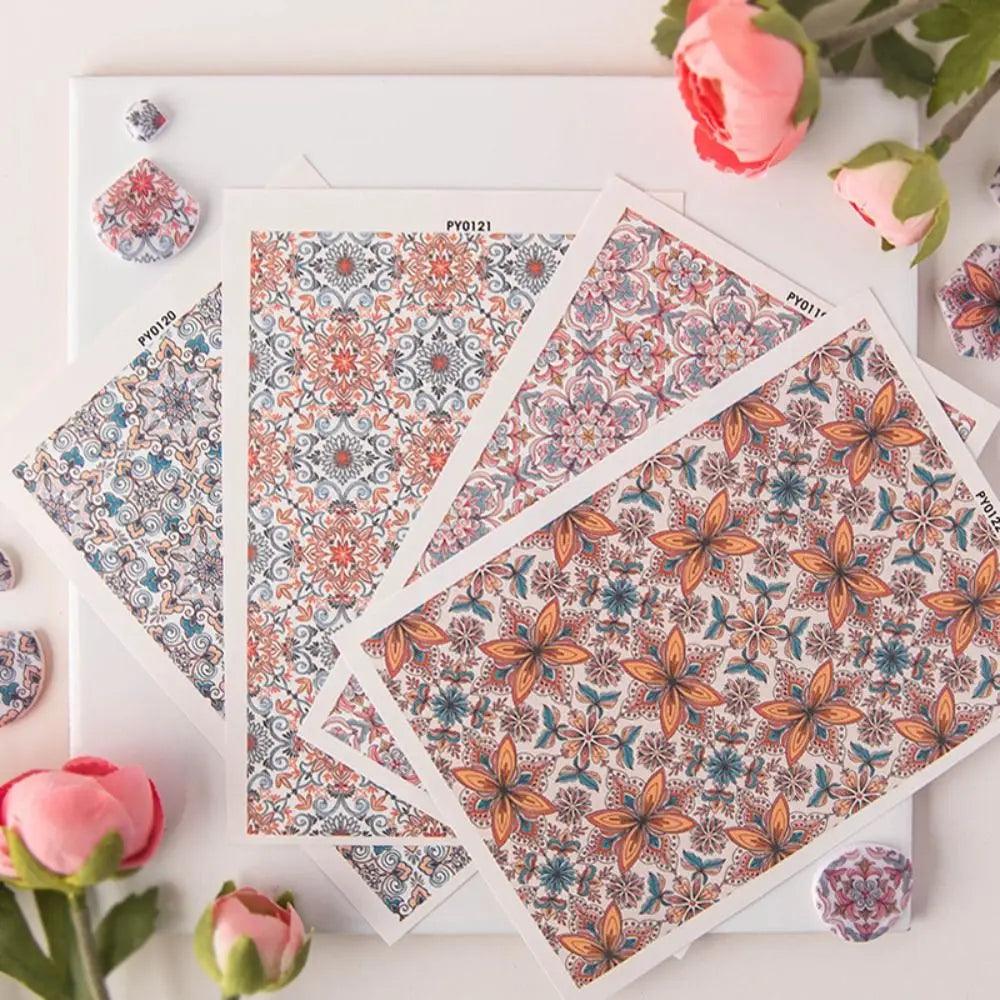 Watercolor Transfer Paper For Polymer Clay Engraving Printing DIY Soft Pottery Flower Earrings Jewelry Handmade Ceramic Tools