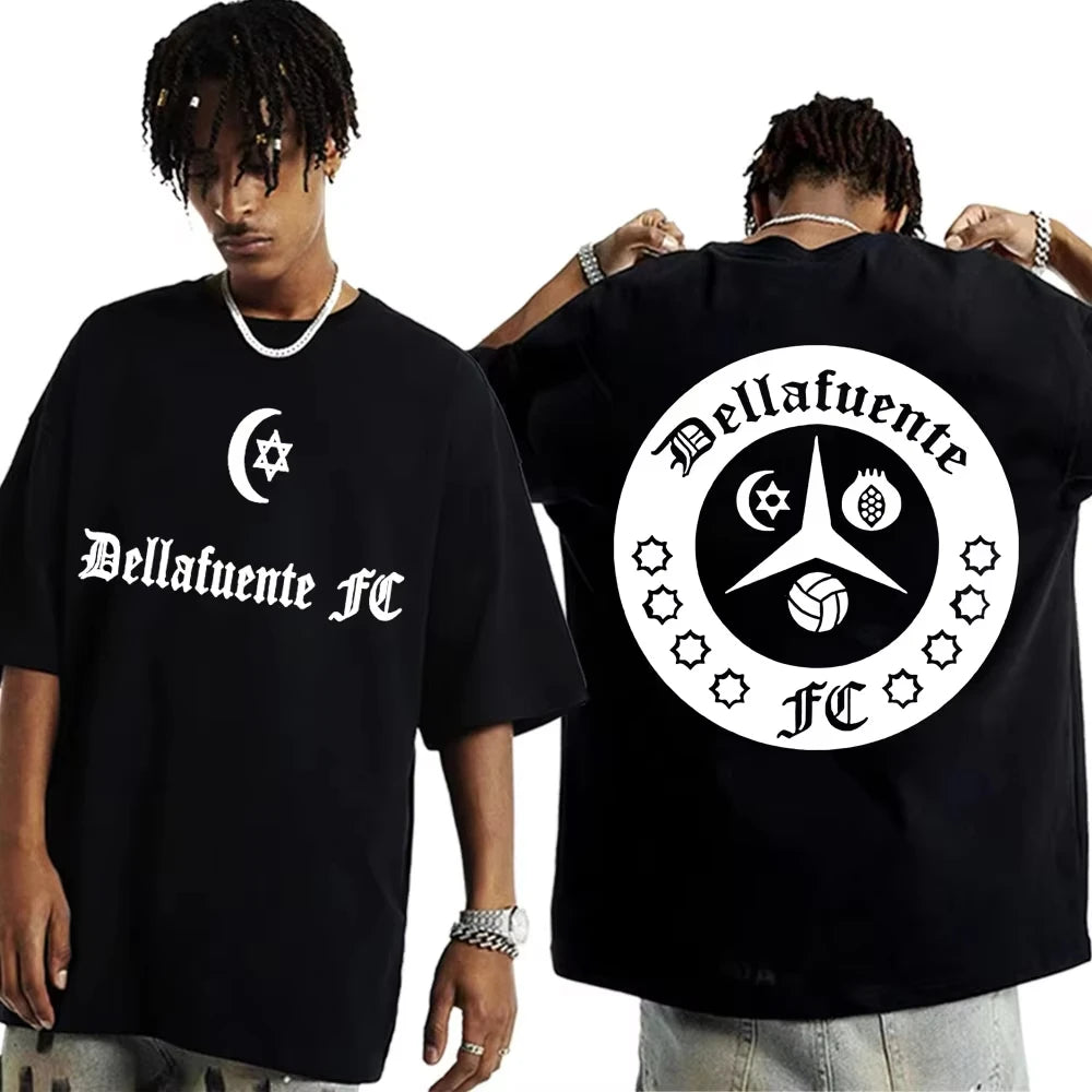 Rapper Dellafuente Tour Cover Graphic Men Cotton Short Sleeve T Shirts Harajuku Hip Hop Punk Oversized Casual Sports Unisex Tops