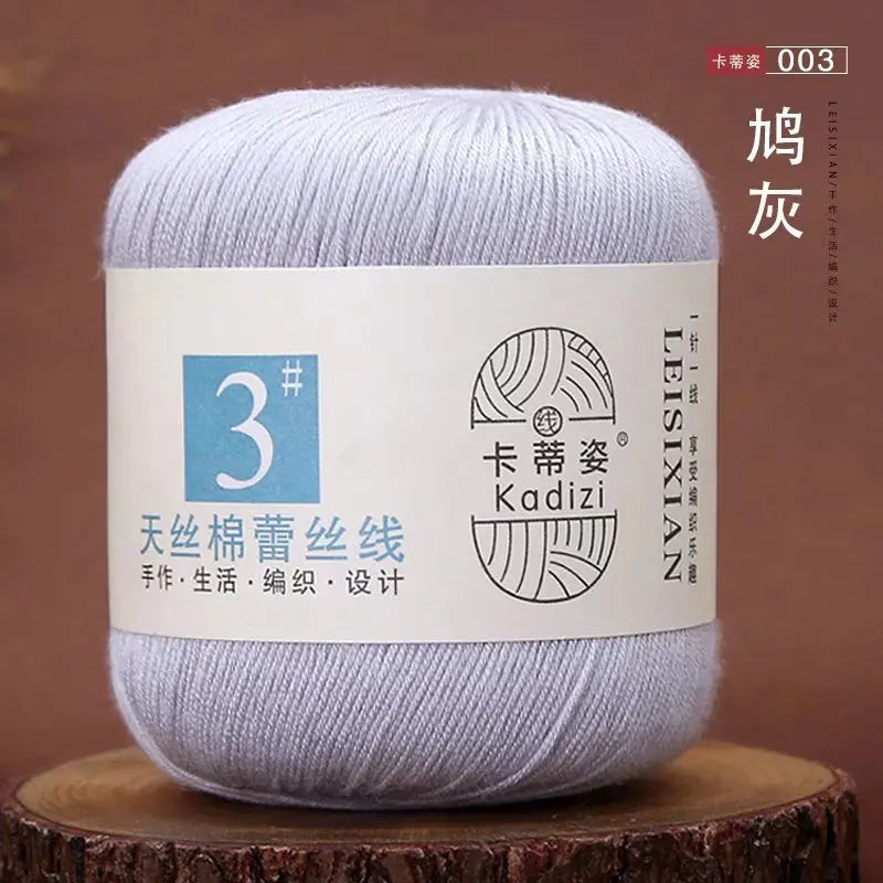 100 Percent Mercerized Cotton Lace Yarn for Hand Knitting and Crochet Arts Crafts
