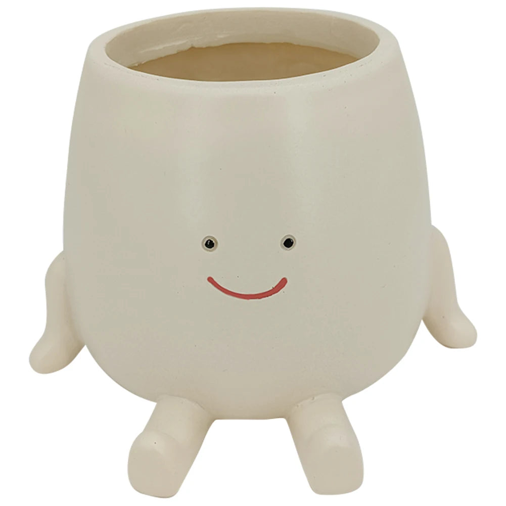 Smiling Face Flower Pot Resin Cute Plant Succulent Pots Creative Hanging Swing Chair Planter for Indoor Outdoor Plant