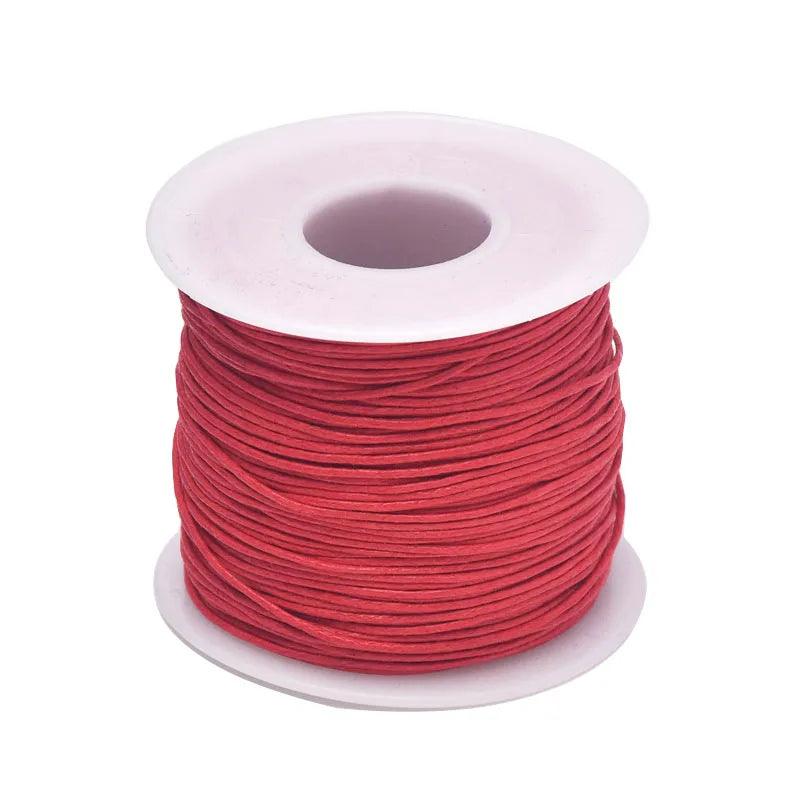 24-70m 1mm Waxed Cotton Cord For Beading Craft DIY Bracelet Necklace Braided String Thread Jewelry Findings Making HK042