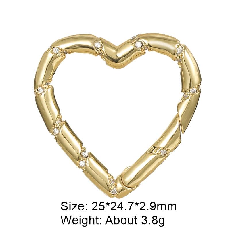 Juya 18K Real Gold Plated Decoration Oval Round Carabiner Lobster Clasp Accessories For DIY Luxury Handicraft Jewelry Making