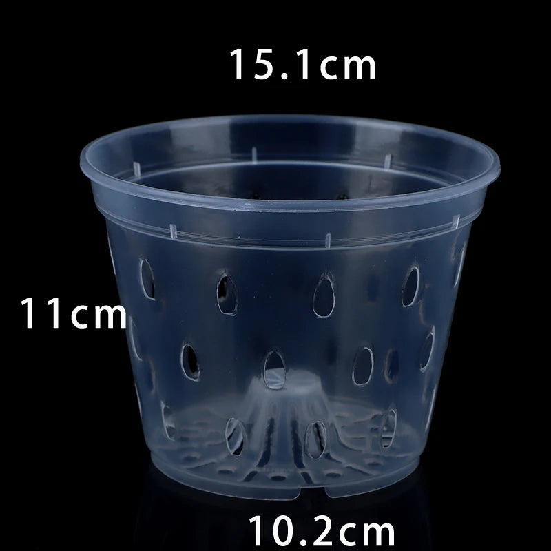 5 Pcs Transparent Orchid Pot Root Control Plastic Orchid Pots With Holes Breathable Plant Growth Container Garden Supplies