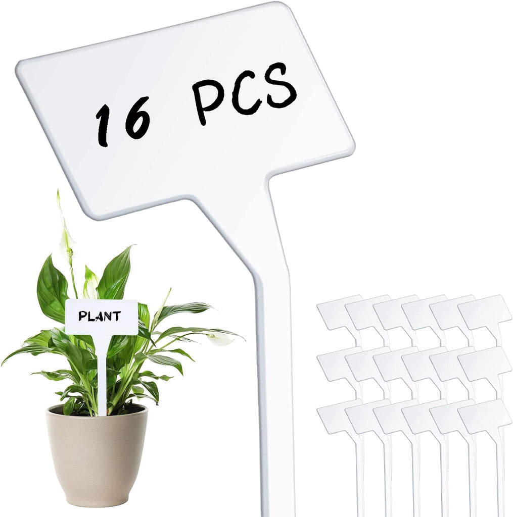 100pcs T-shaped Plant Mark White PVC Material Garden Plant Classification Label Garden Ground Label Plant Waterproof Label