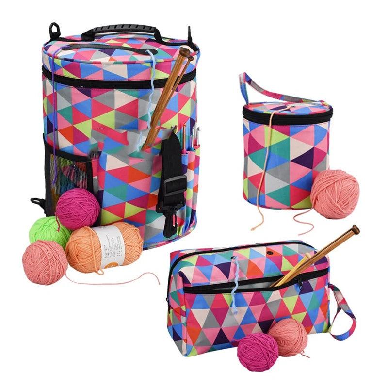 Multi style woolen storage bag DIY woven storage bag bucket Oxford bucket bag luggage bag cylinder bag, suitable for travel