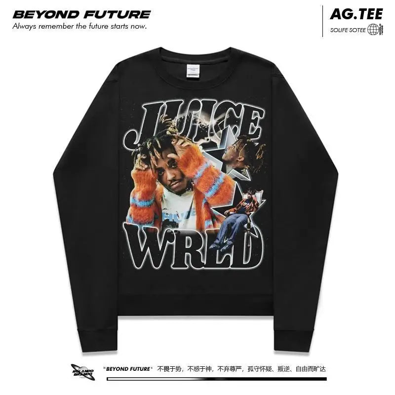 Rapper Juice Wrld 999 Letter Printed Hoodie Y2k Women's Casual Fashion Sportswear Autumn/Winter Hoodie Men's Women's Clothing