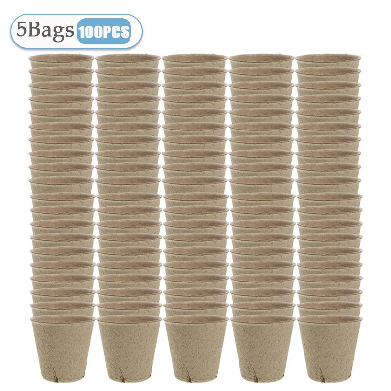 20-200PCS Seed Nursery Cup Growing Pot Tray Planter Paper Grow Plant Starter Flower Herb Biodegradable Eco-Friendly Garden Tools