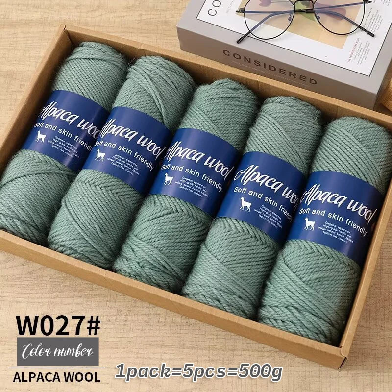500g Coarse Alpaca Wool Yarn for Hand Woven Sweaters Jackets Scarves and Hats