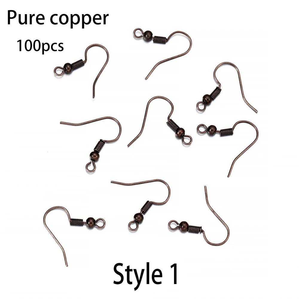 20-100pcs French Earrings Clasps Hooks Fittings DIY Jewelry Making Iron Hook Earwire Earring Findings Supplies