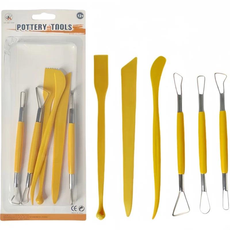 Stone-plastic clay tools 6-piece plastic scraper Pottery polymer clay flat wire knife Plasticine DIY carving knife