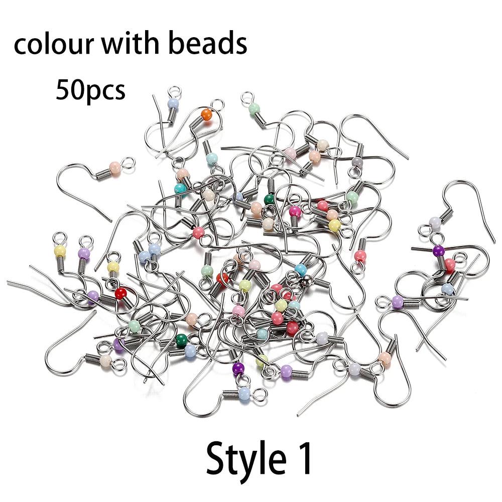 20-100pcs French Earrings Clasps Hooks Fittings DIY Jewelry Making Iron Hook Earwire Earring Findings Supplies