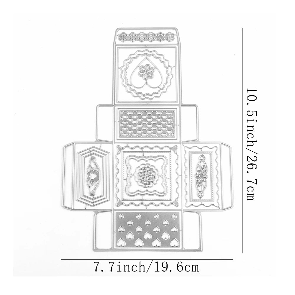 3D Roll Up Treat Boxes Cutting Dies and Stencils Metal Die Cuts for DIY Scrapbooking and Card Making