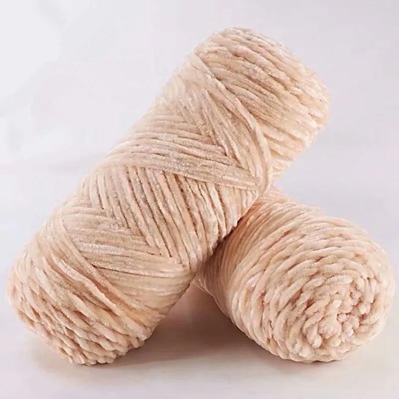 DIY Soft Chenille Yarn for Knitting and Crochet 100g 130M Polyester Velvet Amigurumi Dolphin Baby Plush
