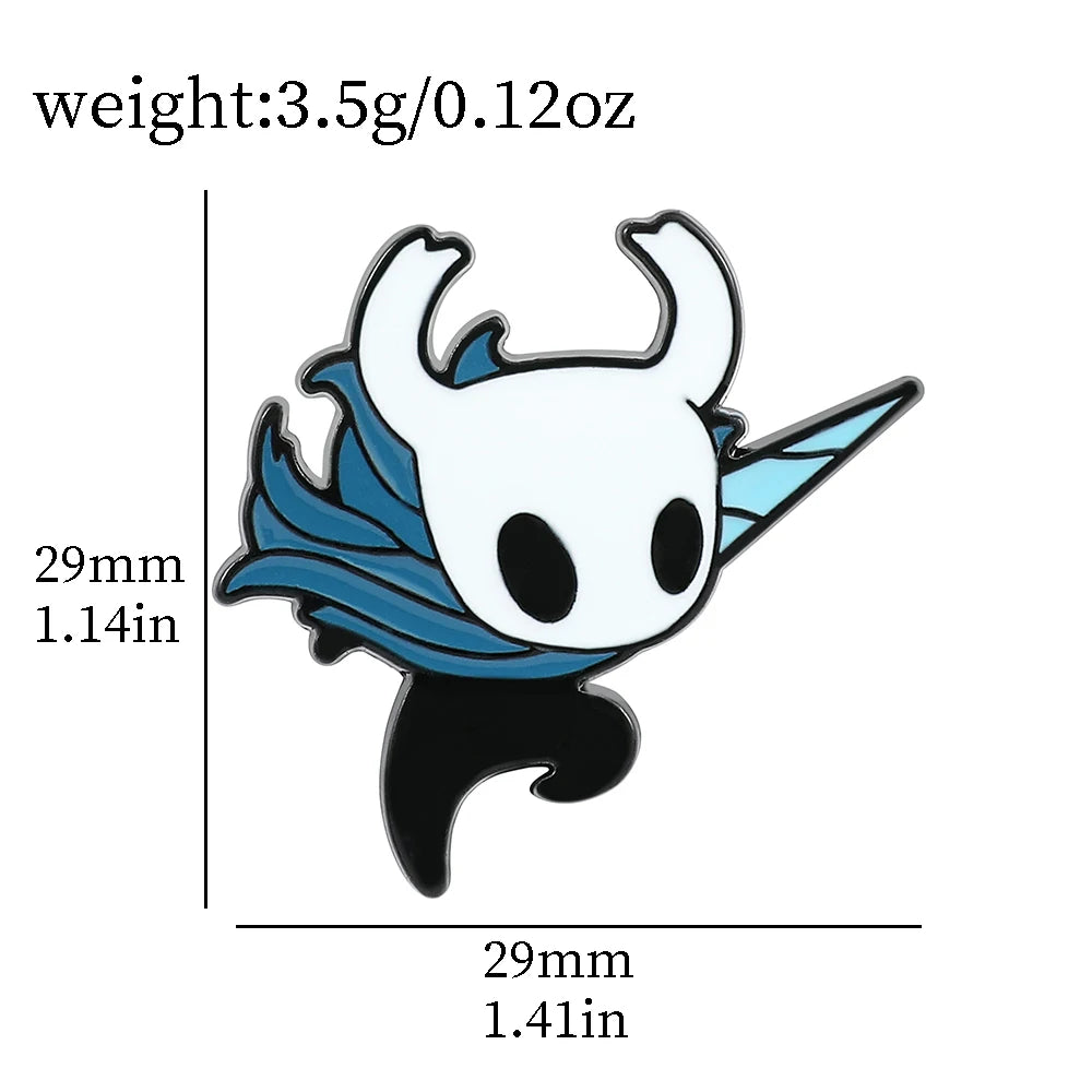 Game Hollow Knight Brooch Cartoon Cute Character Model Metal Enamel Badge Clothing Backpack Lapel Pin Jewelry Accessory Gift