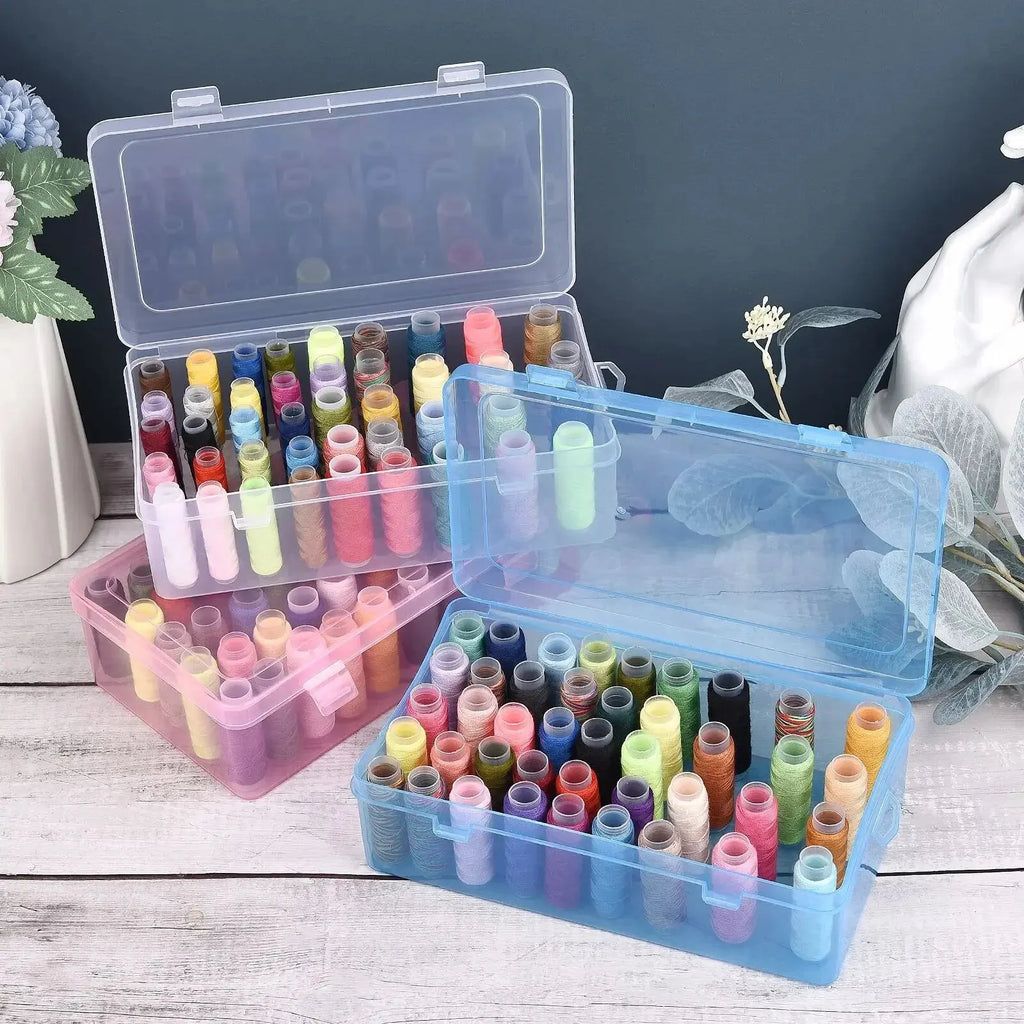 42 Axis Sewing Threads Storage Box Bobbin Carrying Case Container Holder Transparent Needle Wire Storage Organizer Sewing Reel